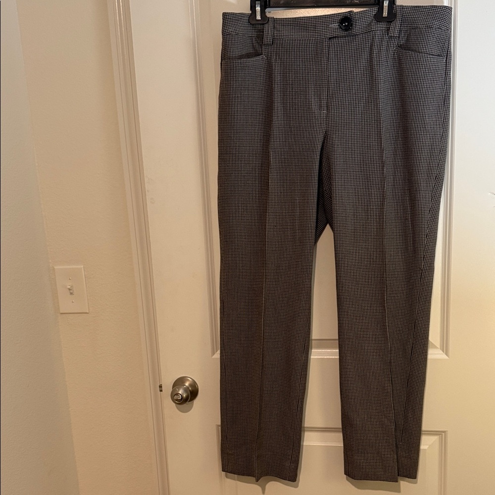 Talbots Women's Black and White Checkered Trousers